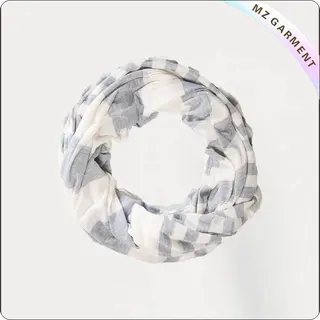 Cotton White & Grey Stripe Scarf
